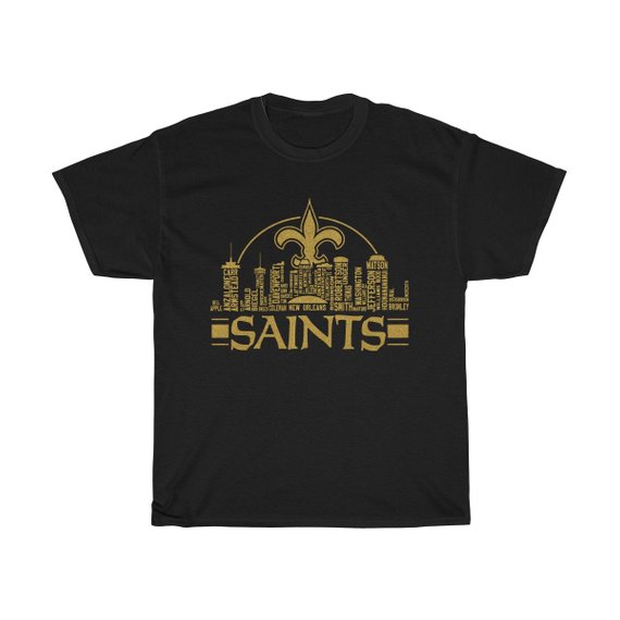 New Orleans Saint Football Skyline Names T Shirt