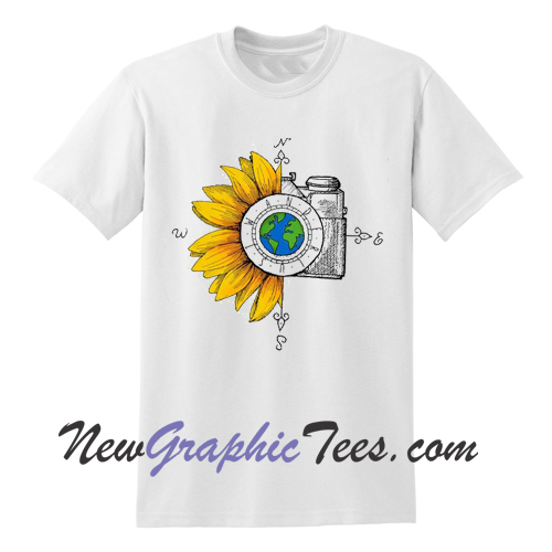 Wanderlust Sunflower Camera T Shirt