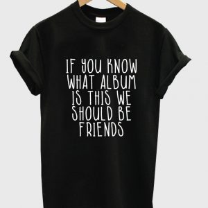 if you khow what album is this we should be friends tshirt