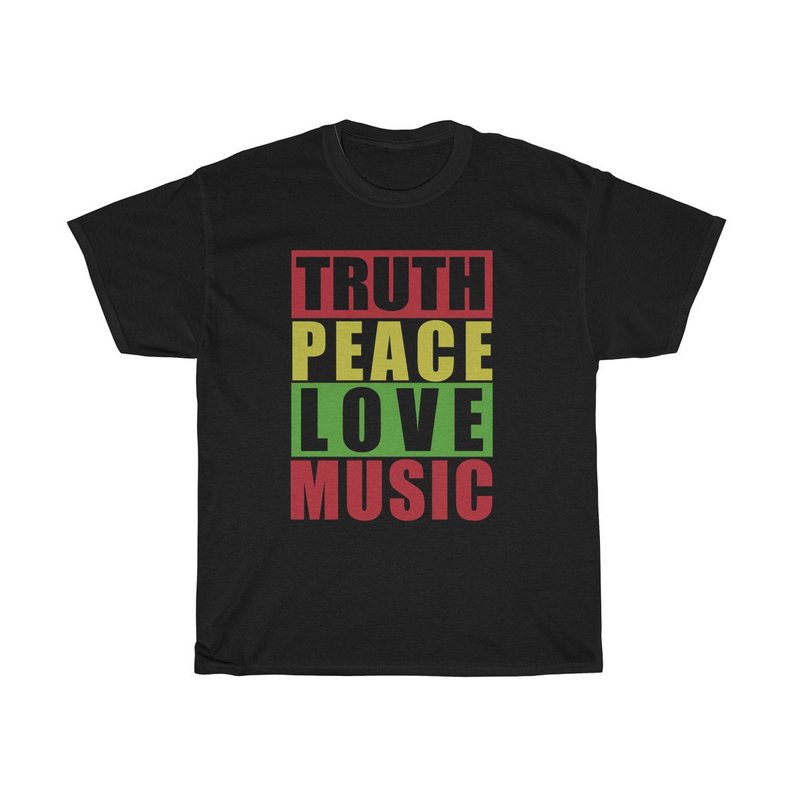 Bob Marley Quotes Truth Peace Love Music Unisex T Shirt