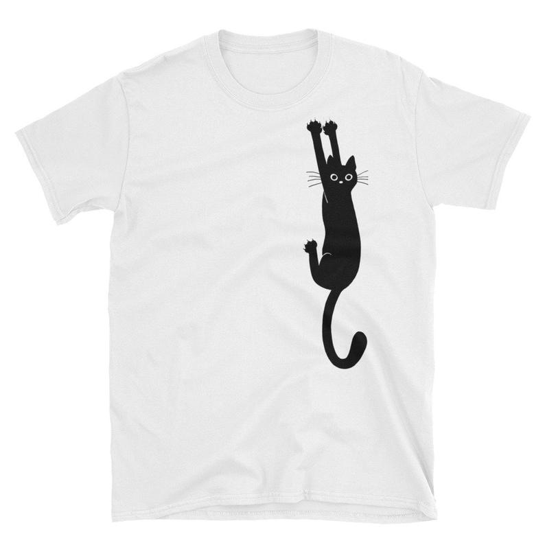 Holding Hanging Black Cat T Shirt