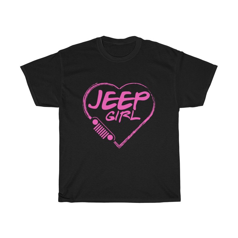 Jeep girl Pink heart lovely T Shirt