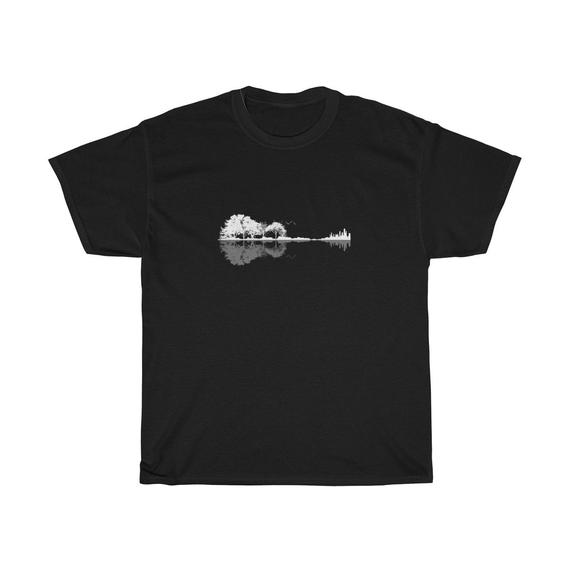 Nature Guitar Black Unisex T Shirt