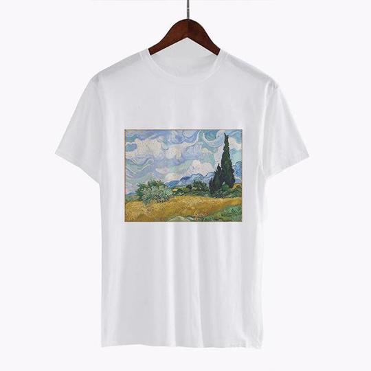 Vincent van Gogh Wheat Field with Cypresses T Shirt