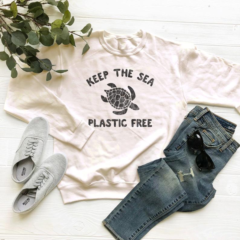 Keep The Sea Plastic Free Turtle Sweatshirt