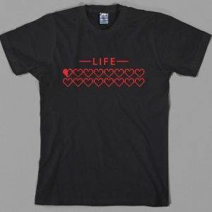 Legend of Zelda Hearts Life Bar T Shirt