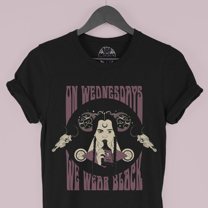 On Wednesday We Wear Black Addams T Shirt