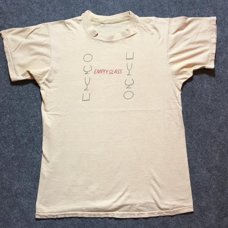 Rare 1980 Pete Townshend Empty Glass Promo T-shirt