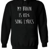 My Brain Is % 80 Percent Song Lyrics Hoodie