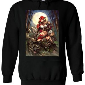 Wild Red Riding Hood Girl With Wolf Hoodie