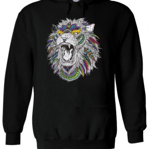 Abstract Lion Roaring Tumblr Hoodie
