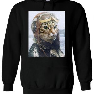 Cat Pilot Cool Funny Army Hoodie