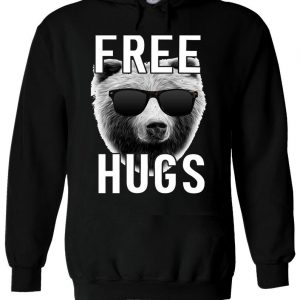 Free Hugs Bear With Sun Glasses Swag Hoodie