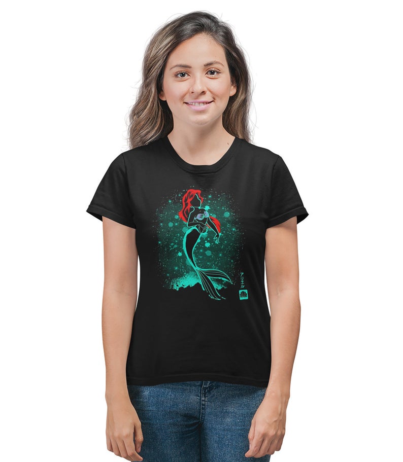 Princess Ariel Mermaid Paint Effect Inspired T-Shirt - newgraphictees ...