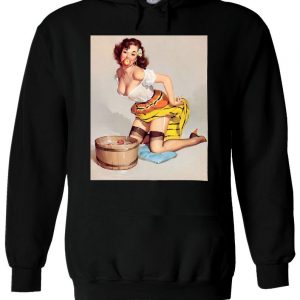 Sexy Pin Up Girl Eat Apple Hoodie