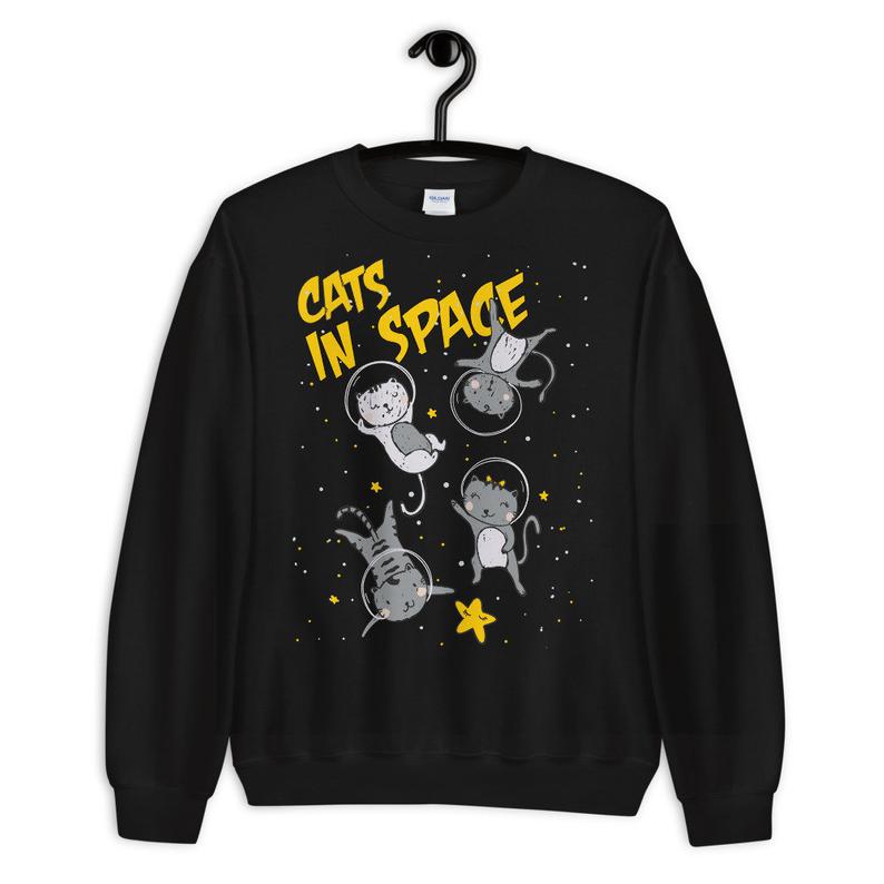 Cats In Space - Unisex Crewneck Sweatshirt