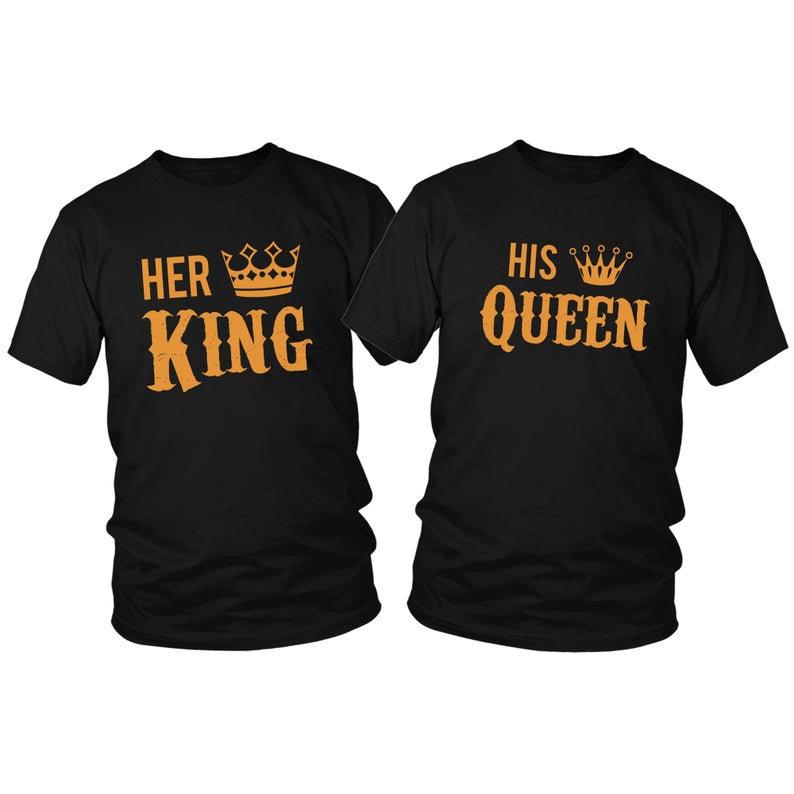 Her King & His Queen Valentines Day Funny Couples T Shirt