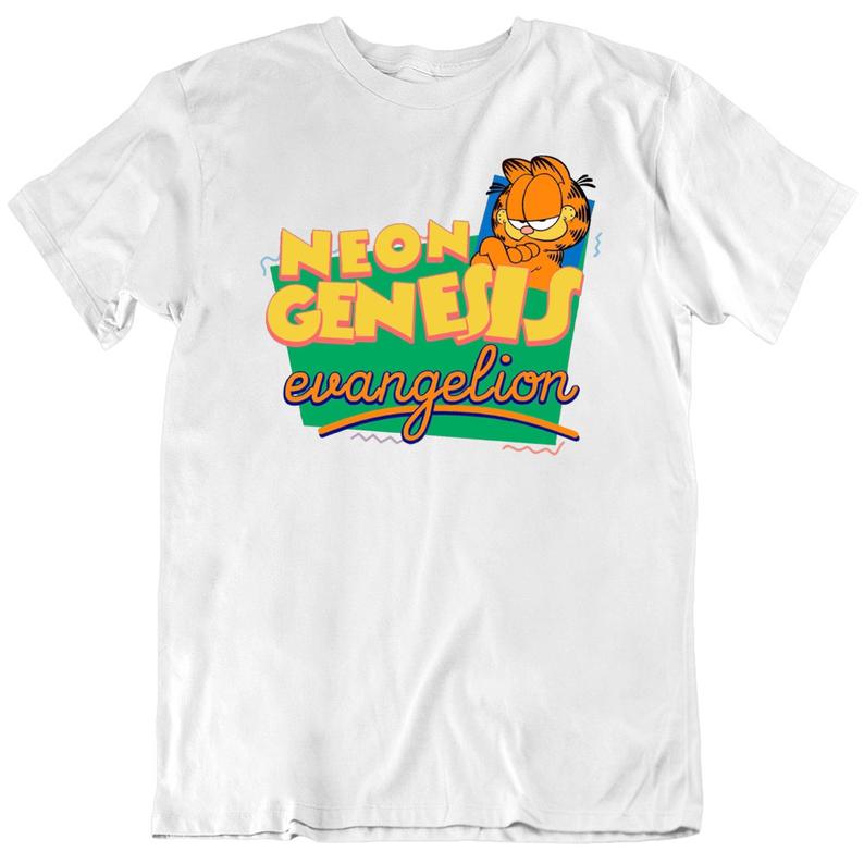 Neon Genesis Evangelion Garfield Parody T Shirt