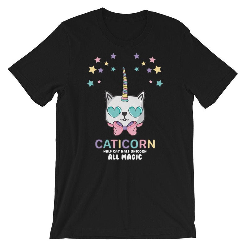 CATICORN Half Cat Half Unicorn All Magic Short-Sleeve Unisex T-Shirt