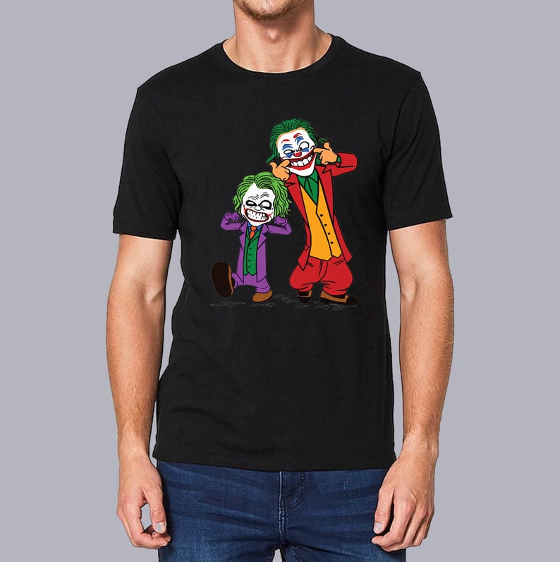 Double Joker Calvin and Hobbes Put On A Happy Face Joaquin Phoenix T-Shirt