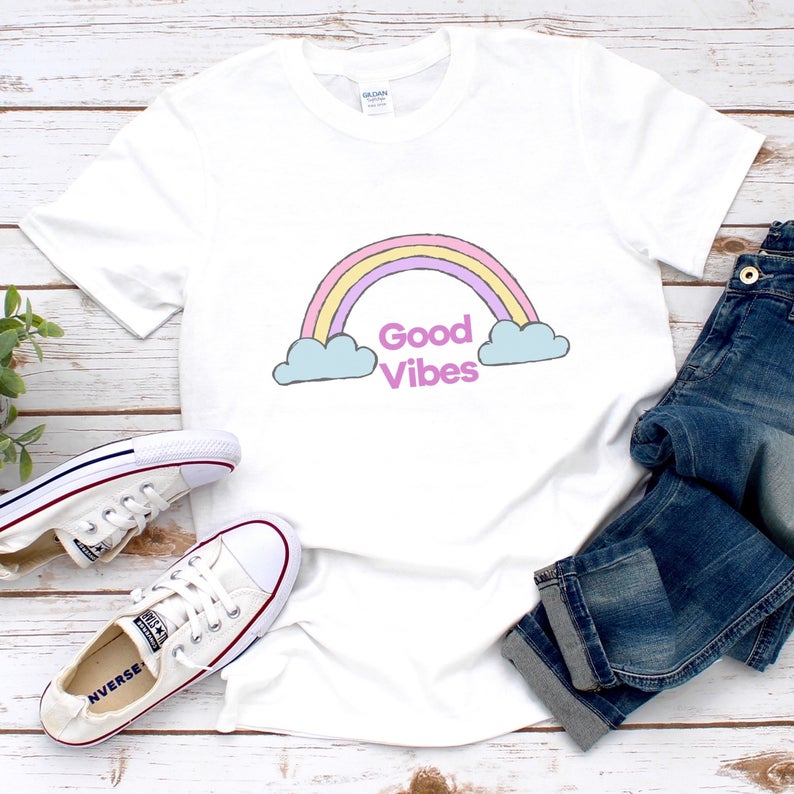 Good Vibes Only Rainbow T Shirt
