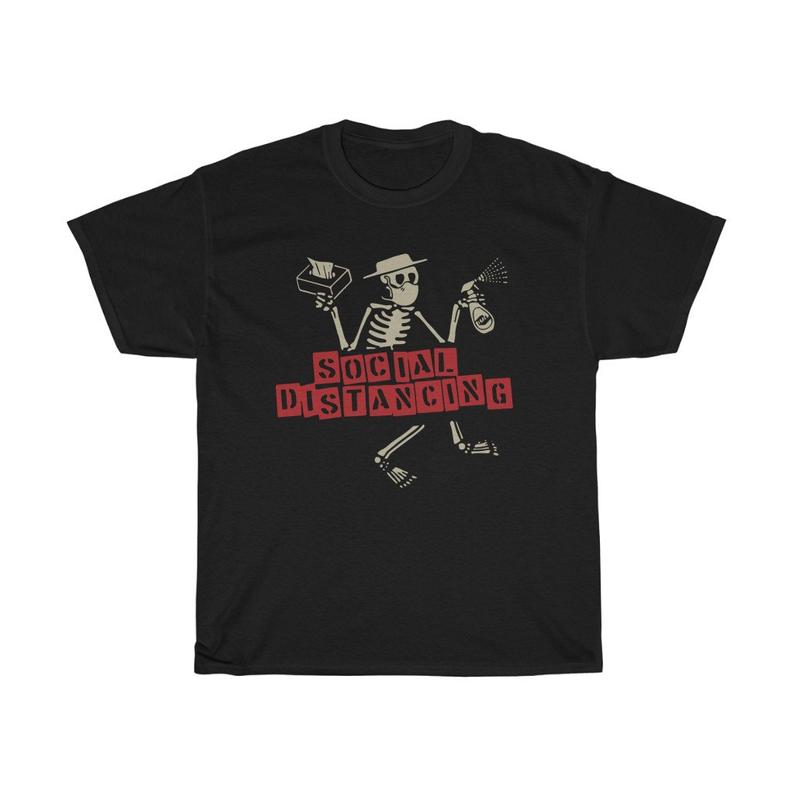 Social Distancing Spraying Skeleton T-Shirt