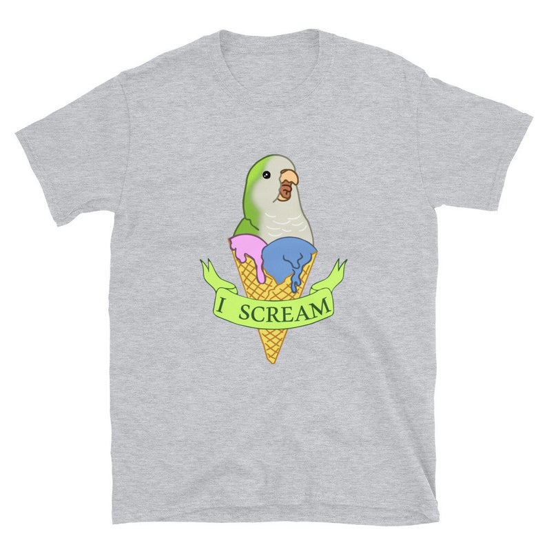 I scream Ice cream Green Quaker Parrot T-Shirt