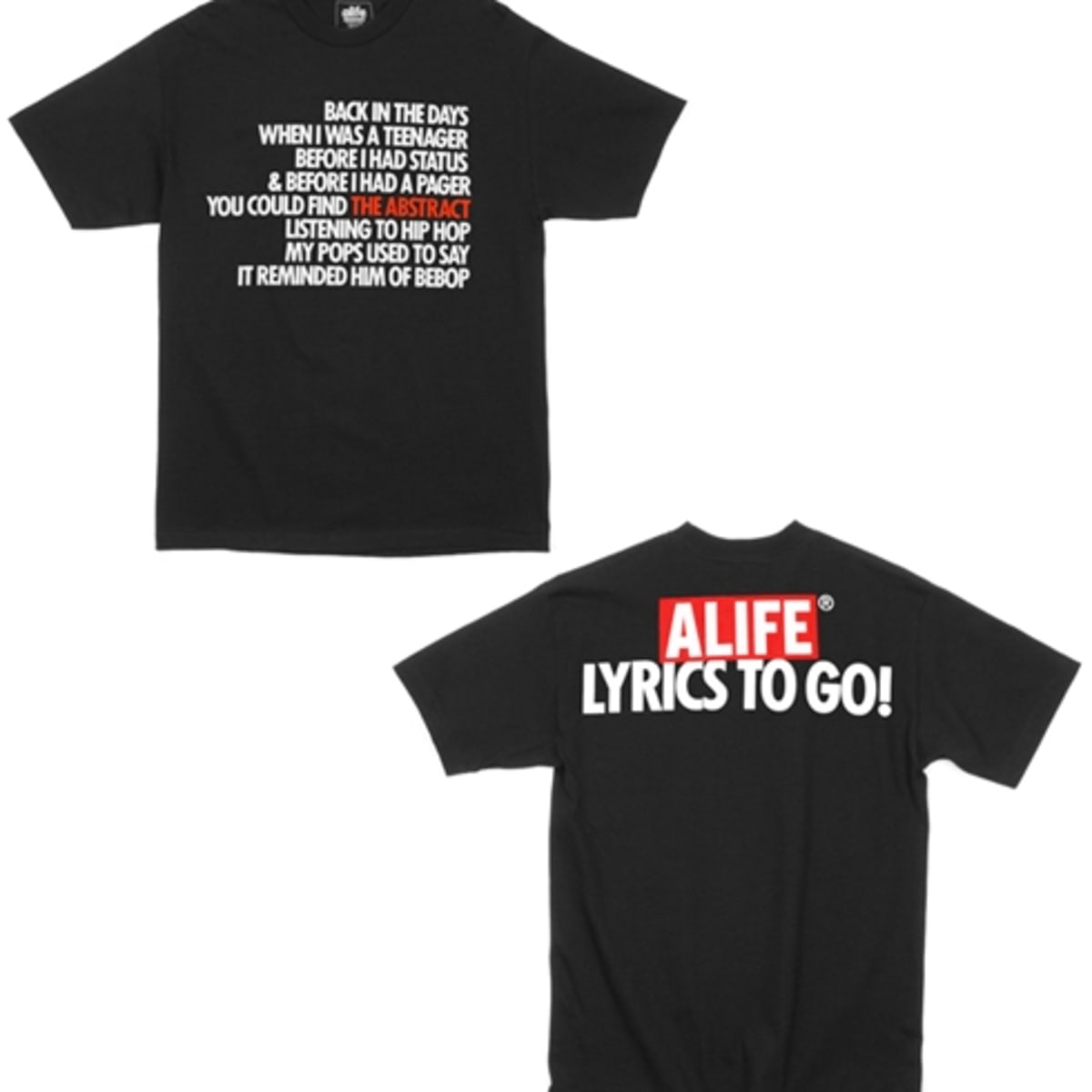 ALIFE x Q-Tip - Lyrics to Go! (2side)T-Shirts