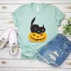 Black Cat Pumpkin T Shirt