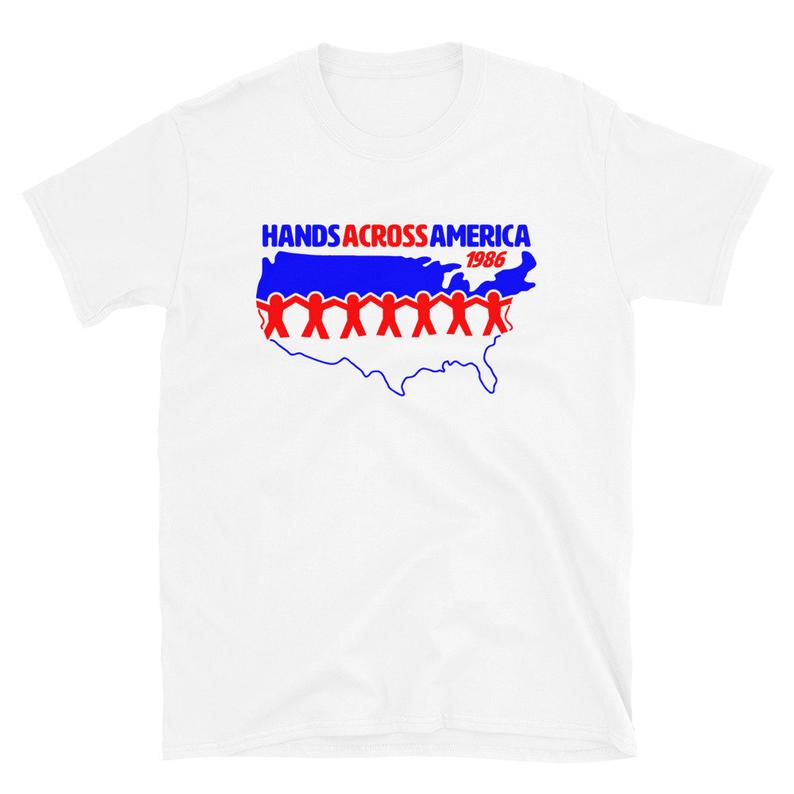 Hands Across America 1986 Short Sleeve Unisex T Shirt Hands Across America