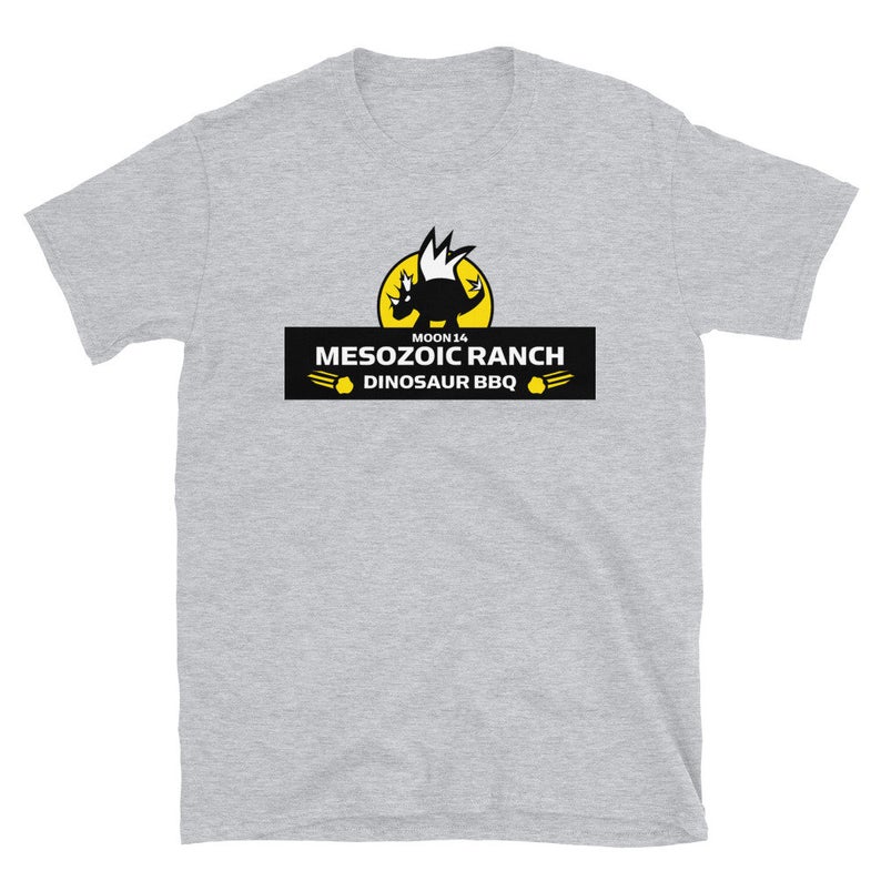 Moon 14 Mesozoic Ranch Dinosaur BBQ Short-Sleeve Unisex T-Shirt