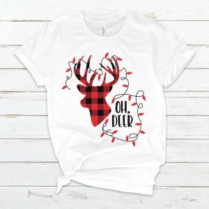 Oh Deer Buffalo Plaid T Shirt