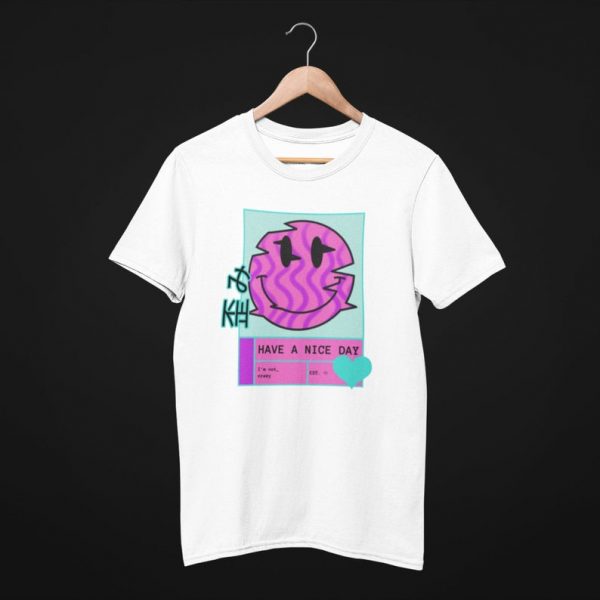 Smiley Distortion Retro Urban Japanese Unisex T-Shirt