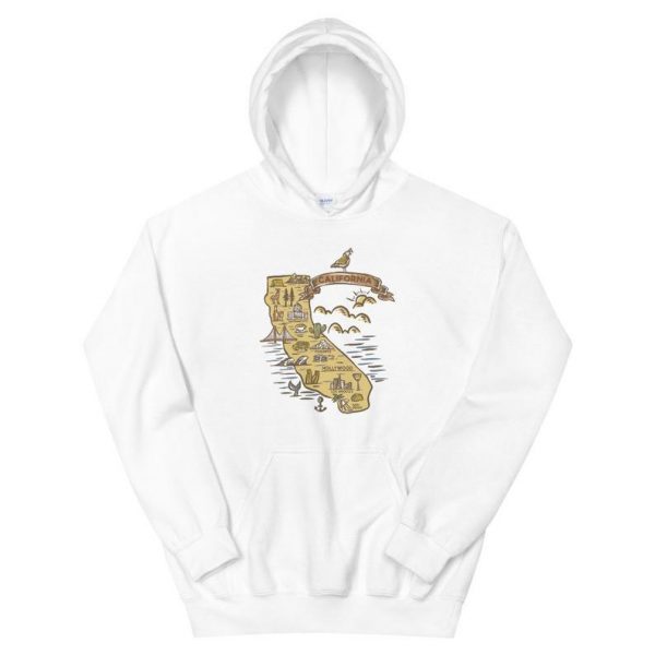 California Beach Illustration Unisex Hoodie