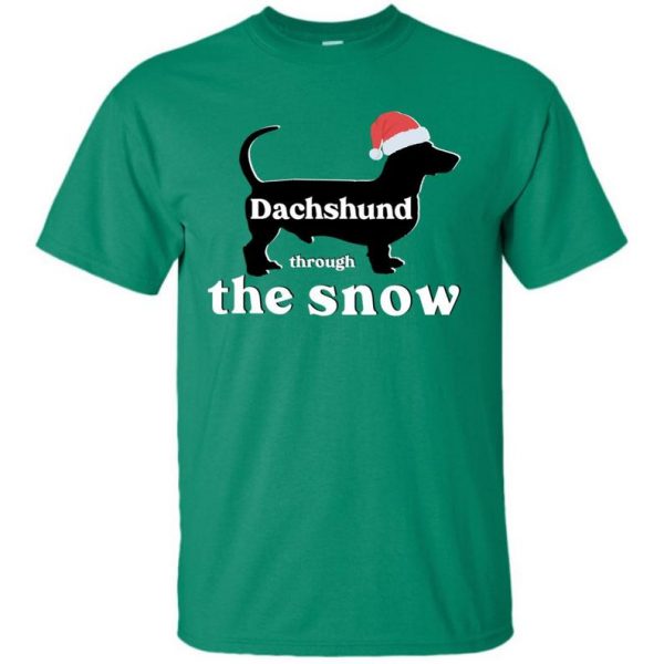 Dachshund Through the Snow Christmas T Shirt