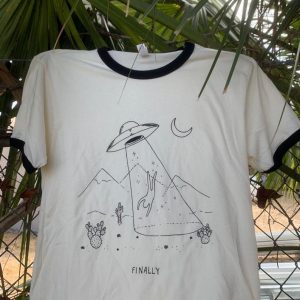 Finally UFO Abduction Natural Ringer Tee