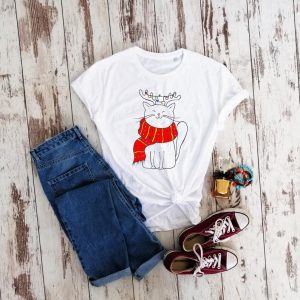 Merry Christmas cat T-shirt