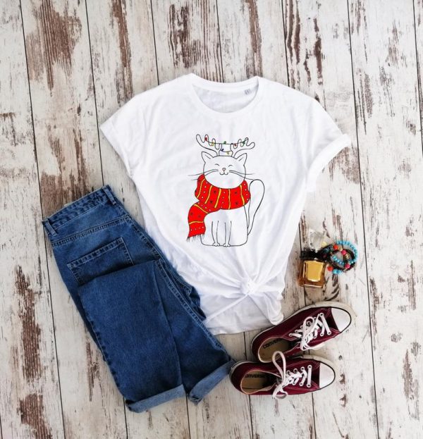 Merry Christmas cat T-shirt