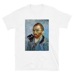 Vincent Van Gogh With pet cat shirt Short-Sleeve Unisex T-Shirt