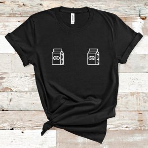 Black Breastfeeding Milk Carton Short-Sleeve Unisex T-Shirt