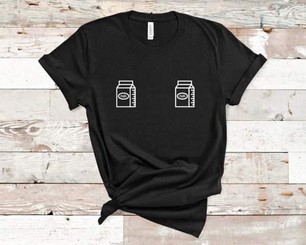 Black Breastfeeding Milk Carton Short-Sleeve Unisex T-Shirt