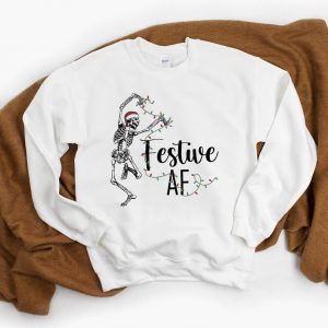 Dancing Skeleton Christmas Festive AF Sweatshirt