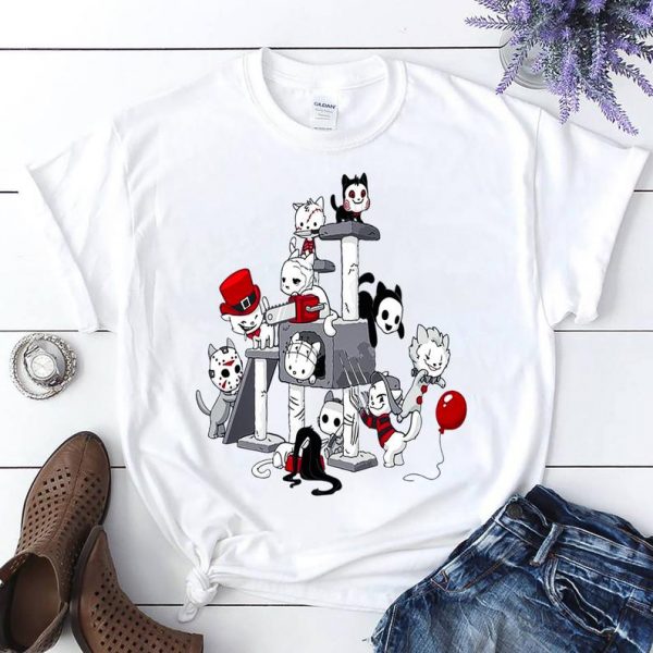 Horror Movies Cat Funny Halloween T-Shirt