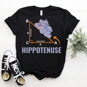 Hypotenuse Formula Hippo Math Analytical Funny Sarcasm Humor Teacher Student Gift T-Shirt