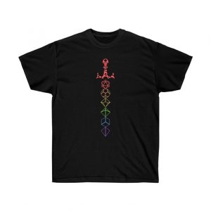 Rainbow Dice Sword LGBT Tabletop RPG Gaming T-Shirt
