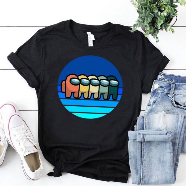 Vintage Retro Crewmates Among Us Video Game T Shirt