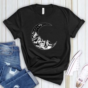 Camping Moon Sleeping In Tents T Shirt