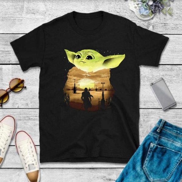 Sunset Baby Yoda Meme Unisex T-Shirt