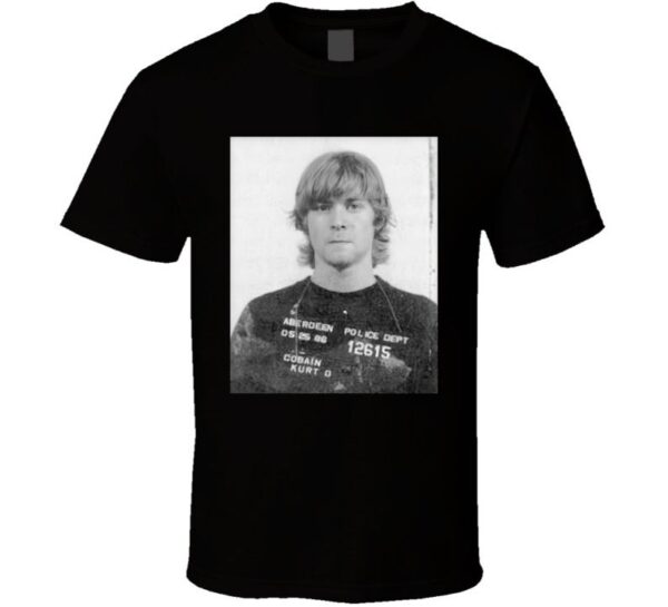 Kurt Cobain Retro Celebrity Mugshot T Shirt