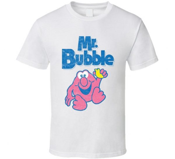 Mr Bubble Retro Vintage Bubblebath Logo Grunge Worn Look T Shirt